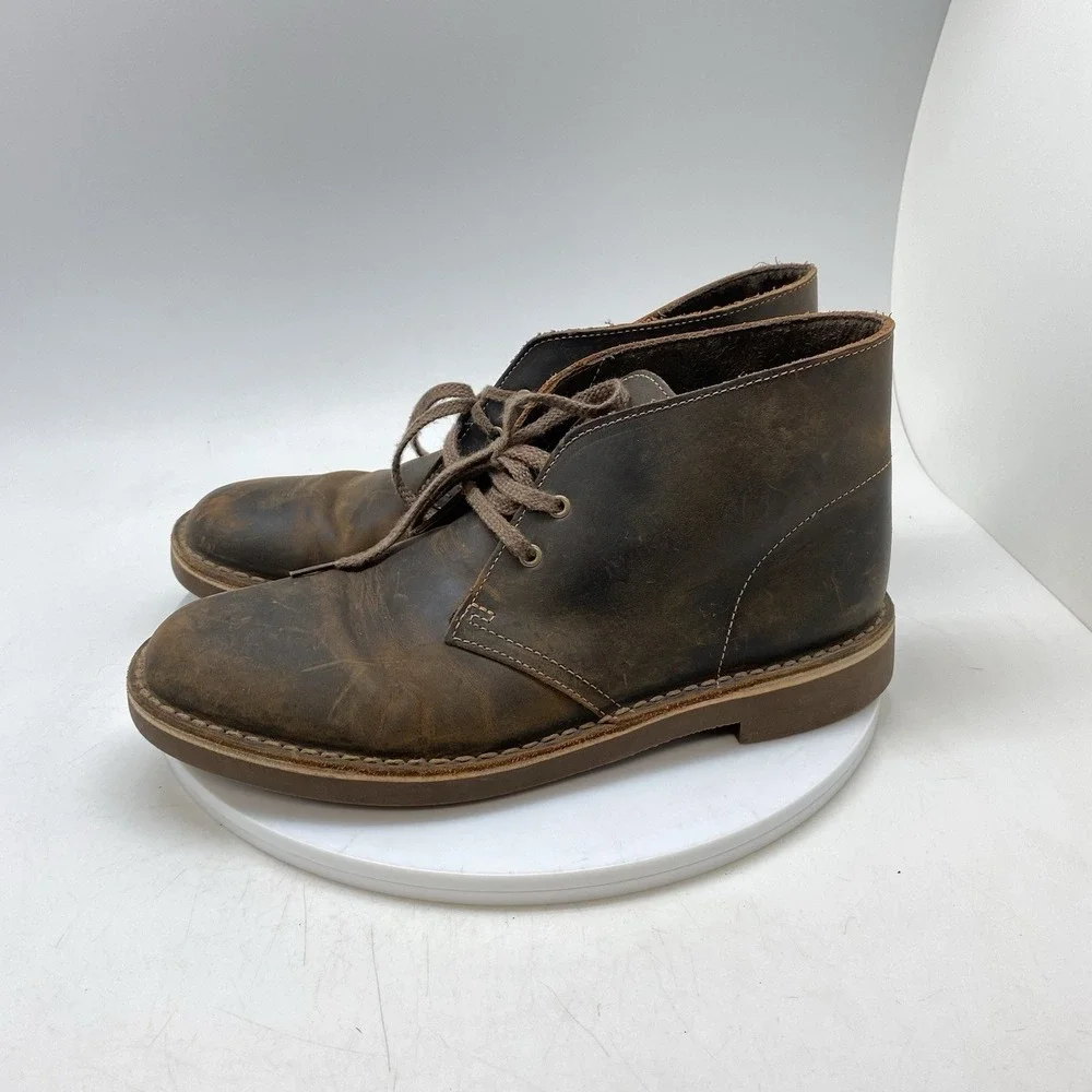 Clarks Bushacre Boots Mens 8 M Brown Casual Chukka Preppy Ankle Shoes 15522